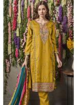 Georgette Yellow Festival Wear Embroidery Work Pakistani Suit